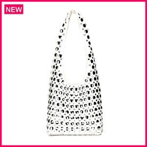 Studded Hobo Bag PU Leather Small Shoulder Tote Bucket Purse